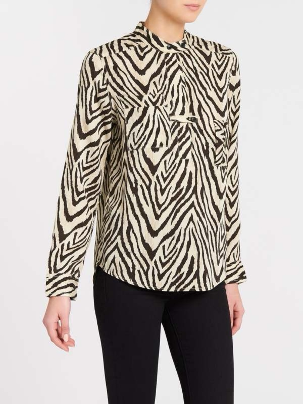 Current Elliot Zebra Print Button-Up Blouse **Free surprise gift with purchase!